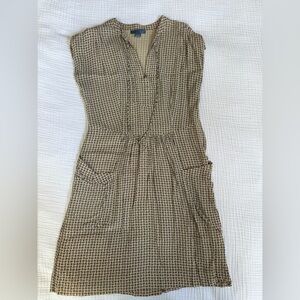 LOVE patterned Beige Geometric Midi Dress